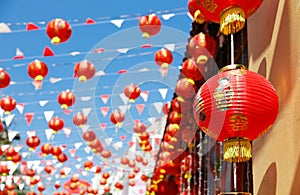 Chinese new year lanterns in china town.