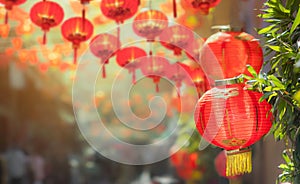 Chinese new year lanterns in chinatown