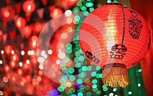 Cinese nuovo lanterne Distretto cinese. senso felicità un contento 