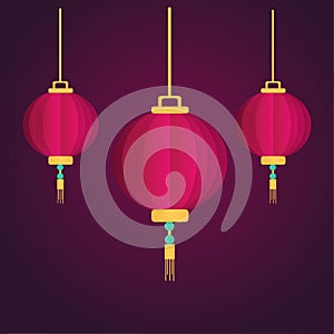 Chinese New Year Lanterns vector symbol illustration