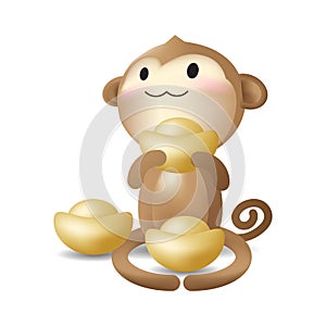 Chinese New Year monkey character Vector