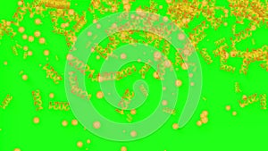 Chinese New Year motion graphic of a lot of coin and 2021 fall from the top on green background