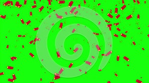 Chinese New Year motion graphic of a lot of fireworks fall from the top on green background