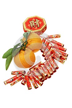 Chinese new year ornament and mandarin oranges