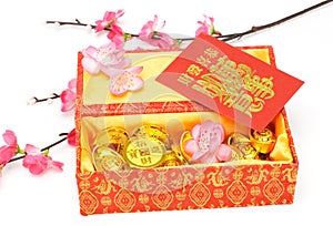 Chinese new year ornaments and red packets