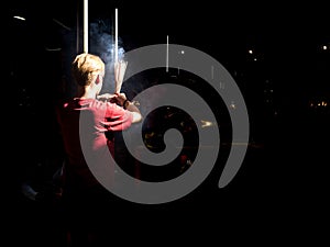 Chinese new year prayers at temple