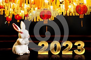 Chinese New Year 2023 - year of rabbit according to the lunar calendar, Chinese zodiac symbol