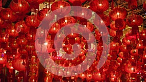 Chinese New Year, Traditional Temple Decoration with Chinese Lantern, Chinatown Bangkok