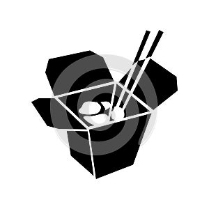 Chinese noodle in box icon, simple style