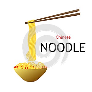 Chinese noodle logo design icon template. Japanese ramen. fast food restaurant. vector illustration