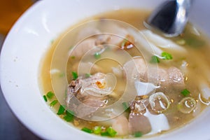 Chinese noodle soup with pork offal