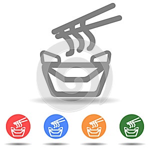 Chinese noodle vector icon in simple style