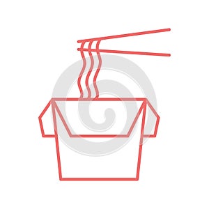 Chinese noodles box line style icon vector design