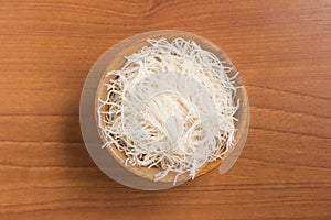 Chinese Noodles. Rice vermicelli Pasta into a bowl