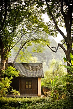 Chinese old country house in the wood