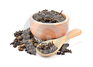 Chinese oolong tea isolated on white background