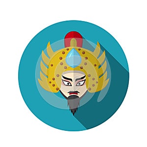 Chinese opera icon, warrior and knight symbol