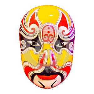 chinese opera mask on white background. Isolated
