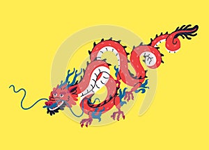 Chinese oriental dragon. Eastern Asian monster, China New Year symbol. Fiction orient animal. Fairytale myth character