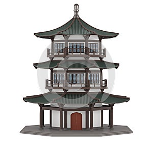 Chinese Pagoda Tower Isolated