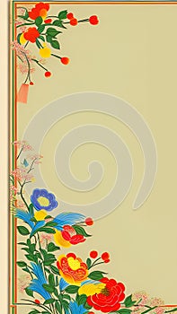 Chinese painting border lace Gongbi decorative painting illustration background photo