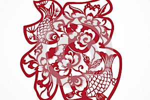 Chinese paper cutting-character FU