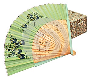 Chinese Paper Fan And Box