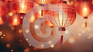 Chinese paper lantern on Chinese New Year background,