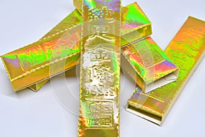 Chinese Paper Offerings: Gold Bars