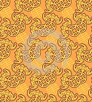 Chinese Pattern - Seamless Tile with Bats, Background, Wallpaper, Texture, Fabric