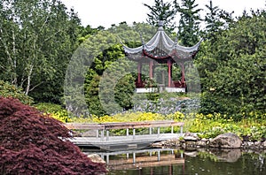the chinese pavilion in the botanical garden of hamburg
