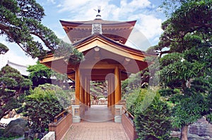 Chinese pavilion of Tang Dynasty style in the Hong Kong photo