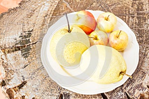 Chinese pear and apple.