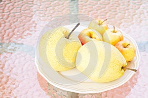 Chinese pear and apple.