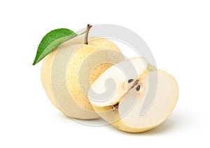 Chinese pear with cut in half