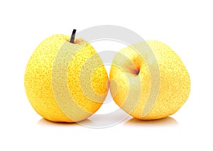 Chinese pear on white background