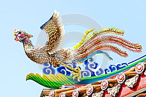 Chinese phoenix statue .