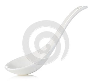 Chinese porcelain spoon isolated on white