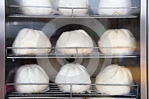 Chinese pork bun or steamed dumpling food