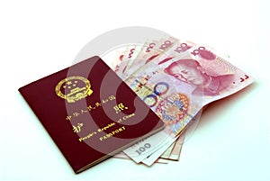 Chinese (PRC) passport and currency