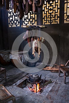 Chinese preserved pork meat making