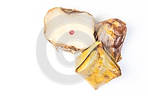 Chinese Pudding Sweetmeat candle dessert on white background