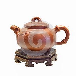 Chinese purple sand teapot isolated