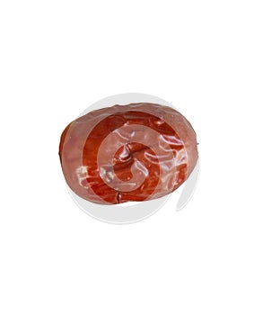 A chinese red dates on a white background.