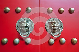 Chinese red gate doors