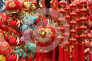 Chinese red lantern background in Chinese new year festival. Word means good days, spring festival, Make a fortune photo