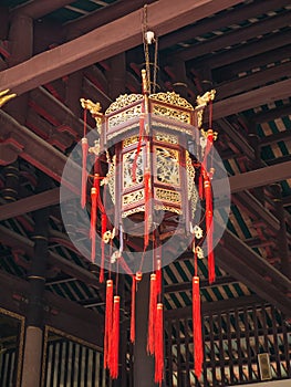 Chinese Red lantern on the ceiling