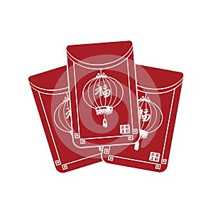 Chinese red packets. Vector illustration decorative background design