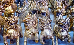Chinese Replica Bronze Dragons Panjuan Flea Market Decorations