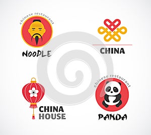 Chinese restaurant and coffee shops icons
